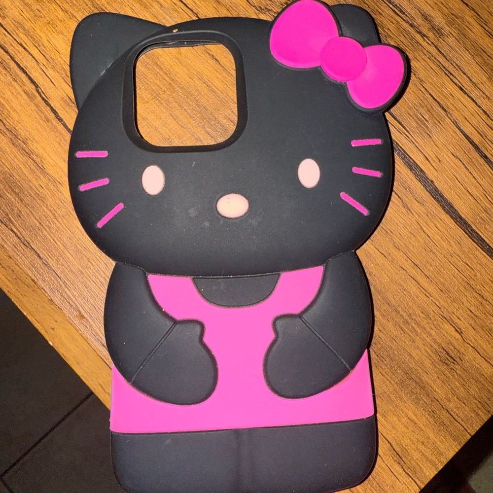 Hello Kitty Black and Pink Silicone Phone Case